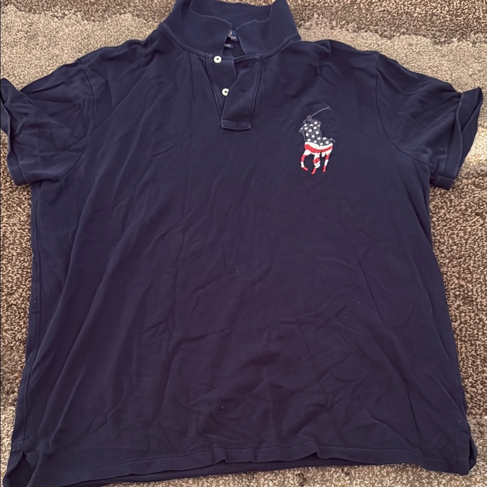 Polo by Ralph Lauren Dark Blue Polo Shirt with Embroidered Logo
